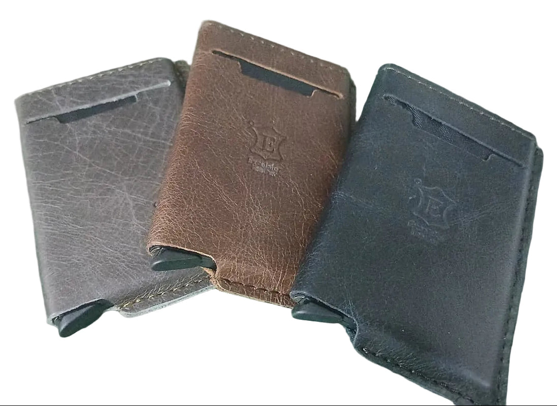 Excelsior Genuine Leather Pop Up Card Holder