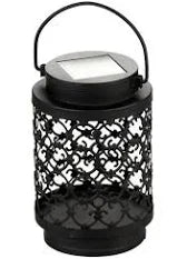 Damask Black Solar Lantern