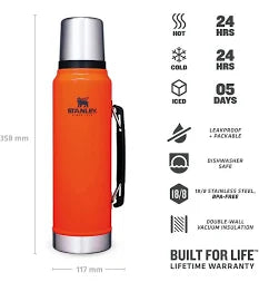 Stanley Classic Bottle 1.0L Blaze Orange