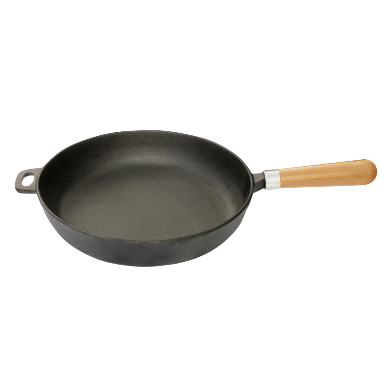 Frying Pan with Wooden Handle