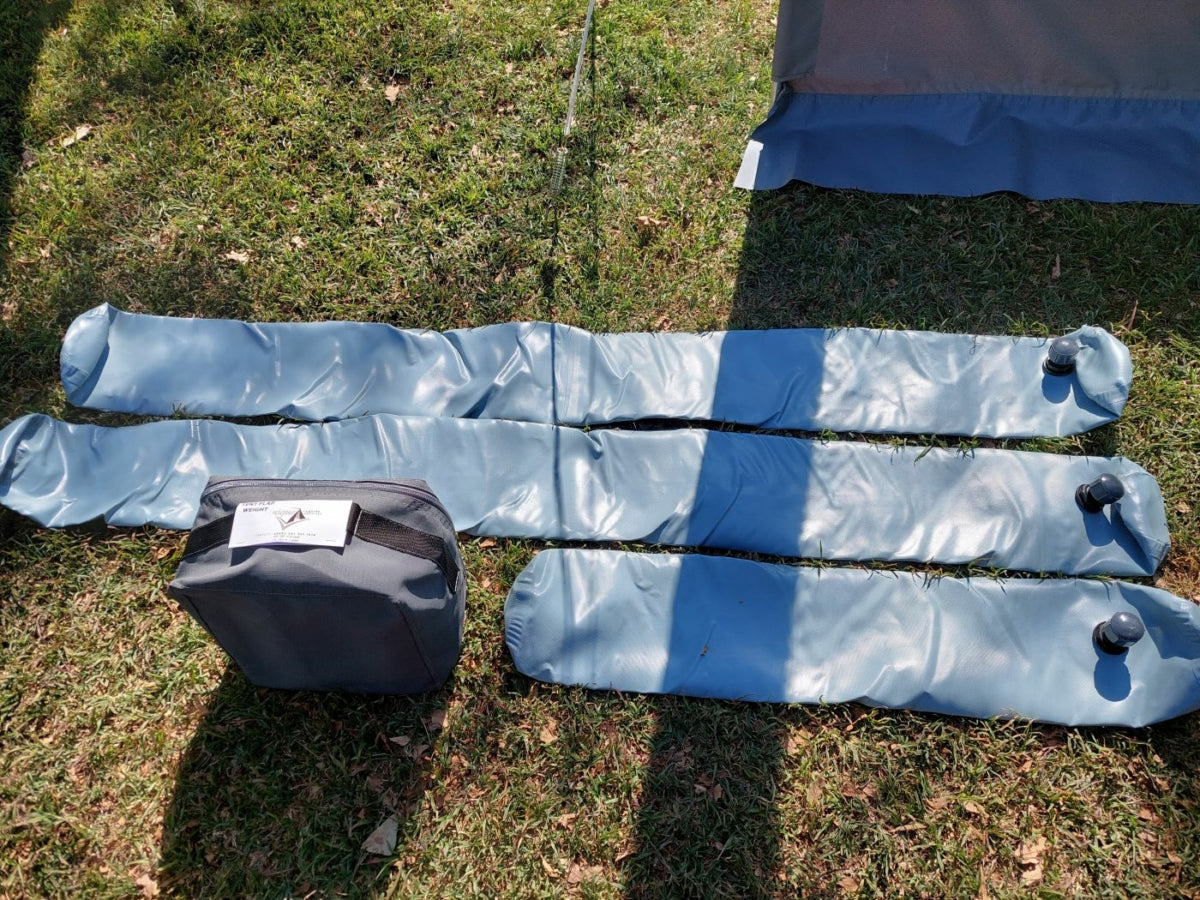 Tent Flap Weights Set – 2 × 2m + 1 × 1m Tubes with Canvas Carry Bag
