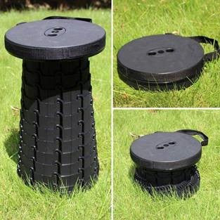 FOLDING EXTENSION STOOL, TABLE OR STEP Black