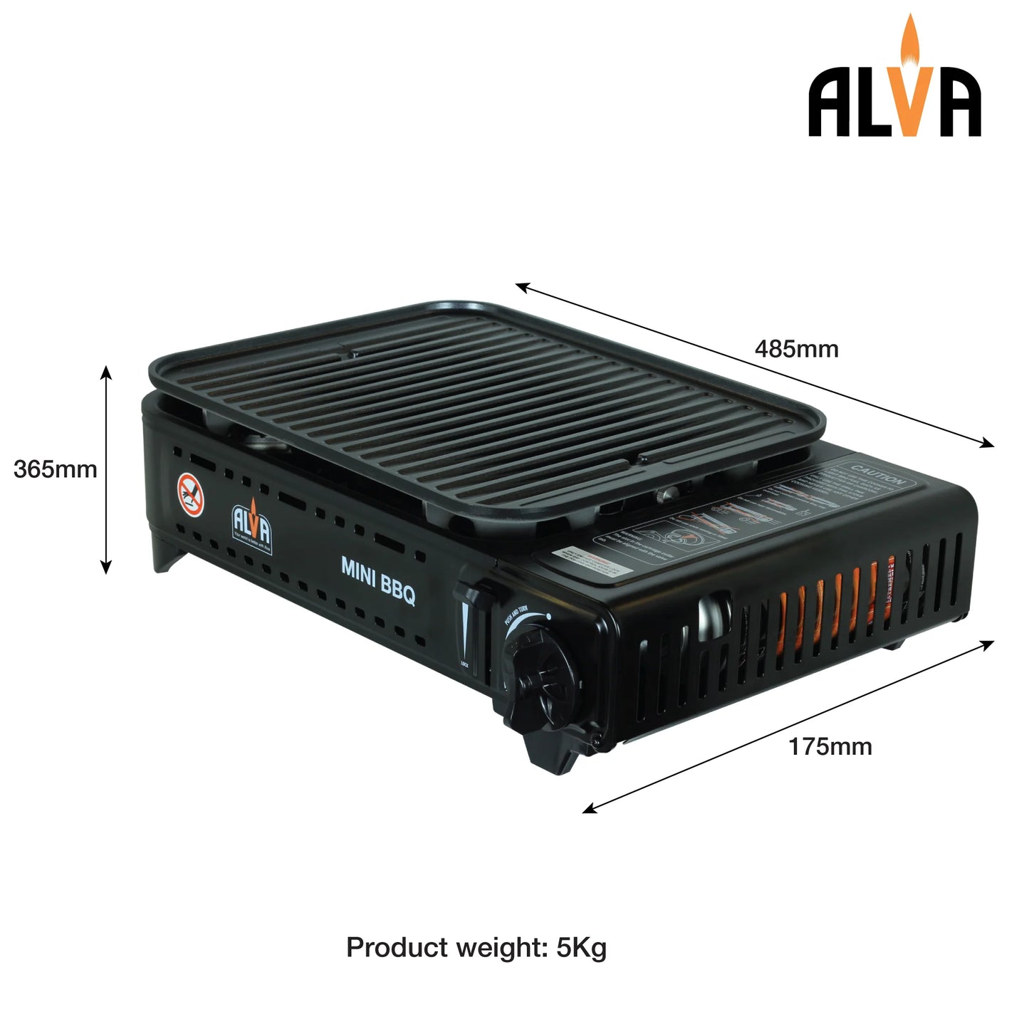 Alva Butane Canister Mini BBQ Cooker + Carry Case
