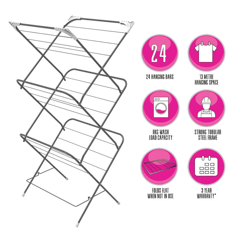 Alva 3-Tier Clothes Drying Stand, Foldable - 13M Capacity