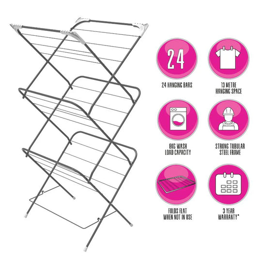 Alva 3-Tier Clothes Drying Stand, Foldable - 13M Capacity
