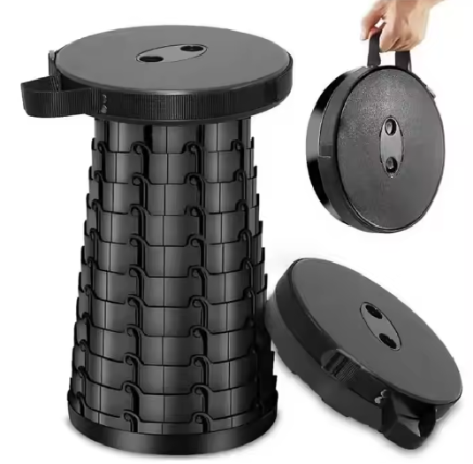 FOLDING EXTENSION STOOL, TABLE OR STEP Black