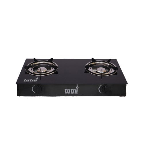 Totai 2 Burner Black Glass Table Stove
