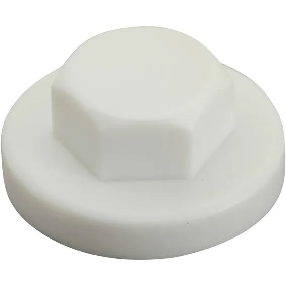 Wheel Nut Hex Cap Small 22mm White